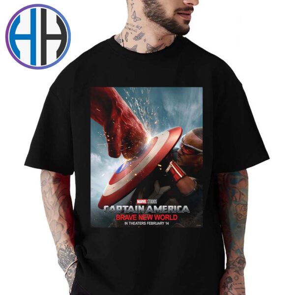 Captain America Brave New World Official Poster Releasing In Theaters On February 14 Classic T-Shirt