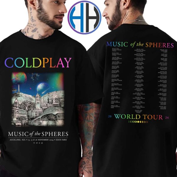 Coldplay Merch Tee For Auckland New Zealand At Eden Park On 13 15 And 16 November Music Of The Sphere Tour 2024 Two Sides Print Classic T-Shirt