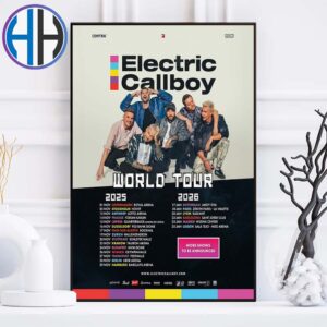 Electric Callboy World Tour 2025 2026 List Dates Tour Start In Copenhagen On November 1 2025 Home Decor Poster Canvas