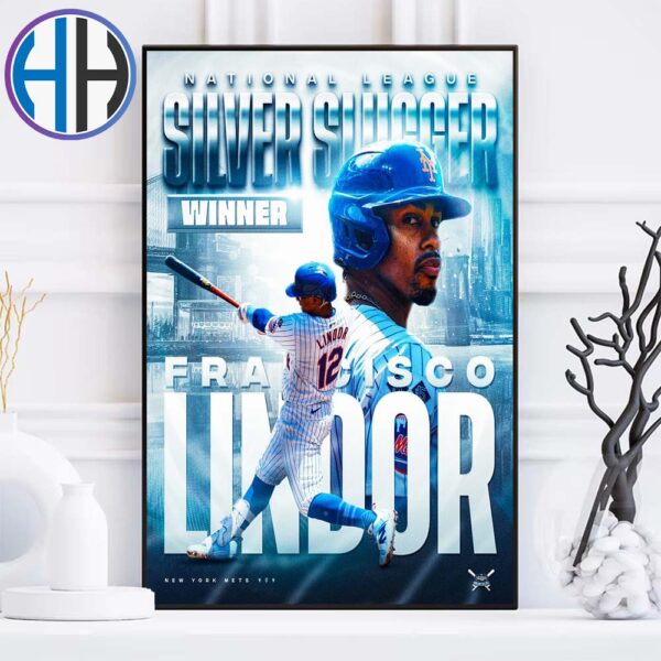 Francisco Lindor From New York Mets Has Been Named The National League Silver Slugger 2024 Home Decor Poster Canvas