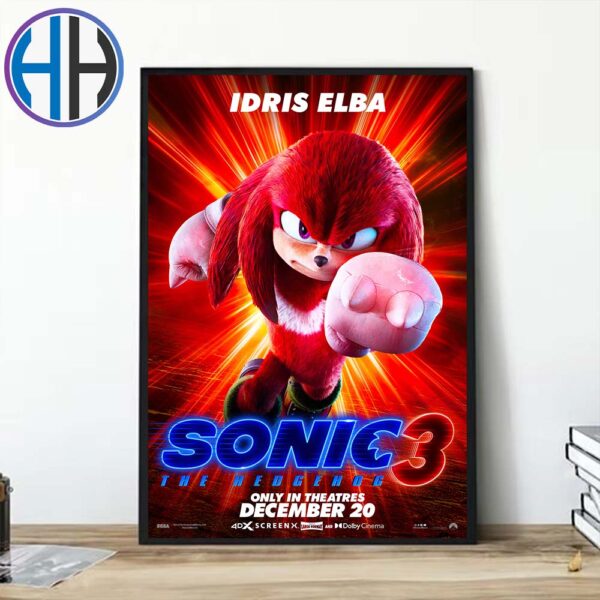 Idris Elba As Knuckles the Echidna Character Posters Sonic The Hedgehog 3 Only In Theatres On December 20 Poster Canvas