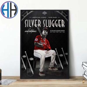 Jose Ramirez Has Been Named American League Silver Slugger Winners 2024 With 5x Silver Slugger Winner Home Decor Poster Canvas