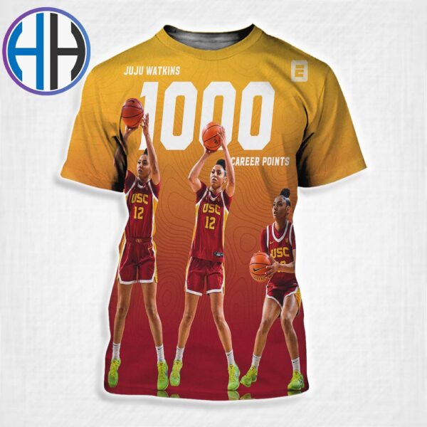 JuJu Watkins Reaches 1000 Career Points As USC Women It Only Took 38 Games All Over Print Shirt