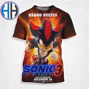 Keanu Reeves As Shadow the Hedgehog Character Posters Sonic The Hedgehog 3 Only In Theatres On December 20 All Over Print Shirt