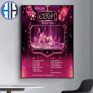 Kehlani Crash World Tour 2025 List Date Tour In Asia And Australia-NZ And USA Home Decor Poster Canvas