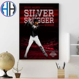 Ketel Marte Arizona Diamondbacks Has Won His First Career Silver Slugger Award 2024 Decor Poster Canvas