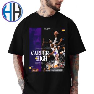 LeBron James Team Los Angeles Lakers Career-High Four Straight Triple-Doubles For The King Classic T-Shirt