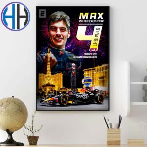 Max Verstappen Has Become Formula 1 World Champion For The Fourth Time After Clinching The 2024 Title Poster Canvas