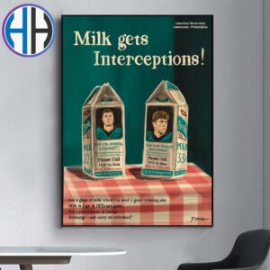 Milk Gets Interceptions Get A Glass Of Milk When You Need A Game Winning Play Home Decor Poster Canvas