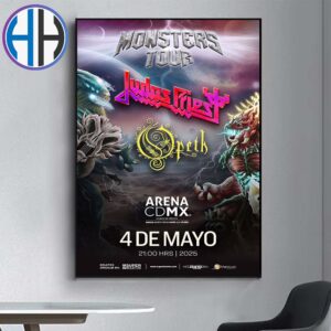 Monsters of Rock Poster For Show In Mexico City Mexico At Arena CDMX On 4th May 2025 Home Decor Poster Canvas