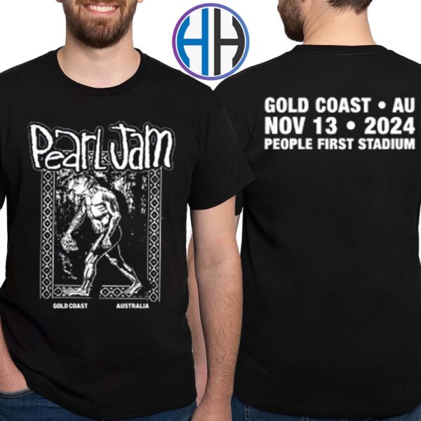 Pearl Jam In Queensland Australia Tee At People First Stadium Gold Coast On November 13th 2024 Two Sides Print Vintage T-Shirt