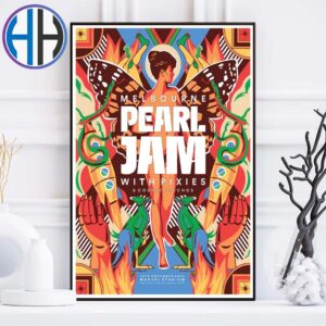 Pearl Jam Poster In Melbourne Australia At Marvel Stadium On November 16th 2024 Art By Justine Mcallister Home Decor Poster Canvas