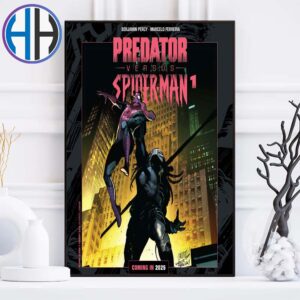 Predator Vs Spider-Man Comic Series Will Release In 2025 Written By Benjamin Percy With Art By Marcelo Ferreira Poster Canvas