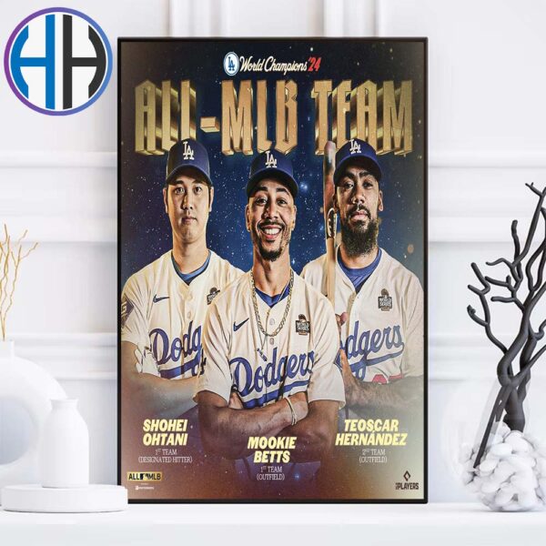 Shohei Ohtani And Mookie Betts On your All-MLB First Team Selections And Teoscar Hernadez On Your All-MLB Second Team Selection Poster Canvas