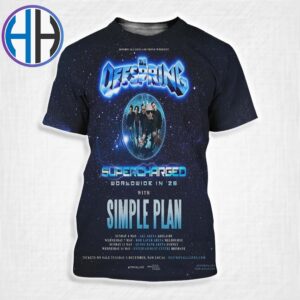 The Offspring Supercharged Worldwide In 25 With Simple Plan Tour Poster In Australia All Over Print Shirt