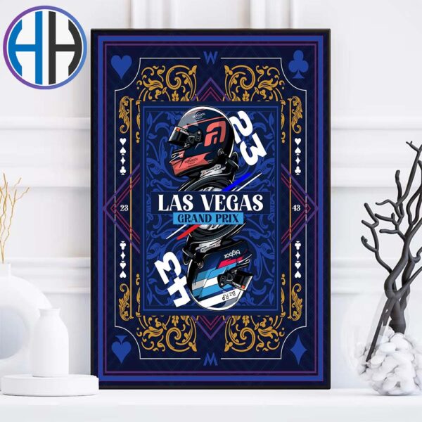 Williams Racing F1 Poster For The 2024 Las Vegas Grand Prix Home Decor Poster Canvas