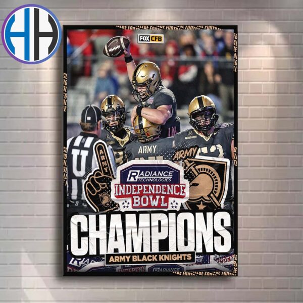 2024 Radiance Technologies Independence Bowl Army Black Knights Champions NCAA College Football Poster Canvas