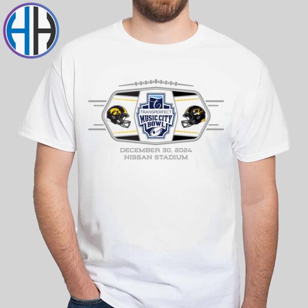 2024 TransPerfect Music City Bowl NCAA College Football Bowl Game Iowa Hawkeyes Vs Missouri Tigers In Nissan Stadium On December 30 2024 T-Shirt