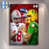 Oregon Ducks Vs Ohio State Buckeyes Matchup 2025 Rose Bowl Game NCAA College Football Playoff Quarterfinal On January 1 2025 Home Decor Poster Canvas