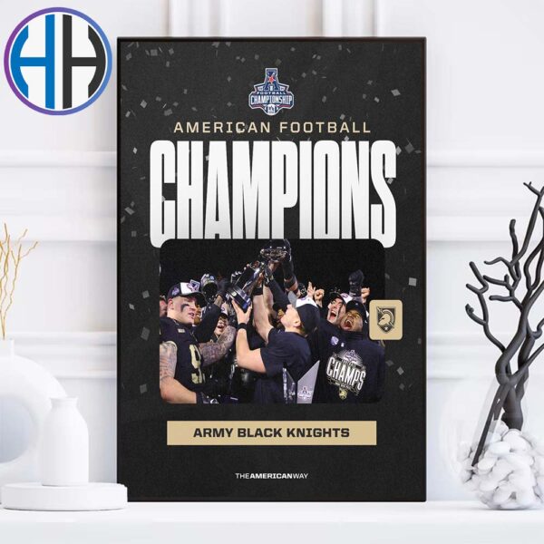 Army West Point Black Knights Football 2024 American Athletic Conference Football Champions Home Decor Poster Canvas