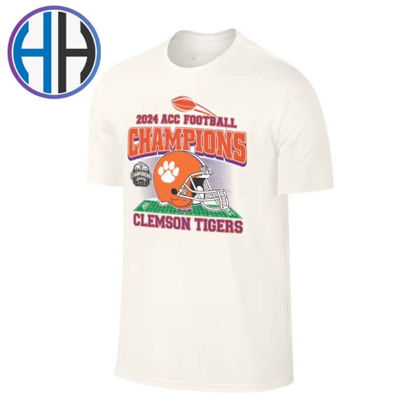 Clemson Tigers Football 2024 ACC Football Conference Champions Helmet Vintage T-Shirt