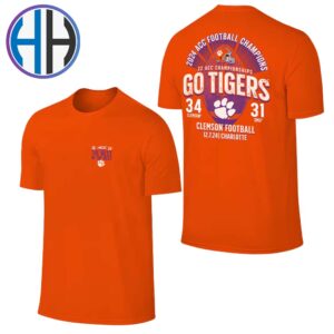 Clemson Tigers Go Tigers 2024 ACC Football Conference Champions Score Two Sides Print Classic T-Shirt