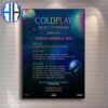 Coldplay Music Of The Spheres World Tour In UK And European 2025 Shows At Londons Wembley Stadium And Hulls Craven Park Stadium Poster Canvas