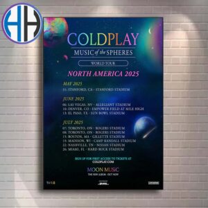 Coldplay Music Of The Spheres World Tour 2025 In North America List Date Home Decor Poster Canvas