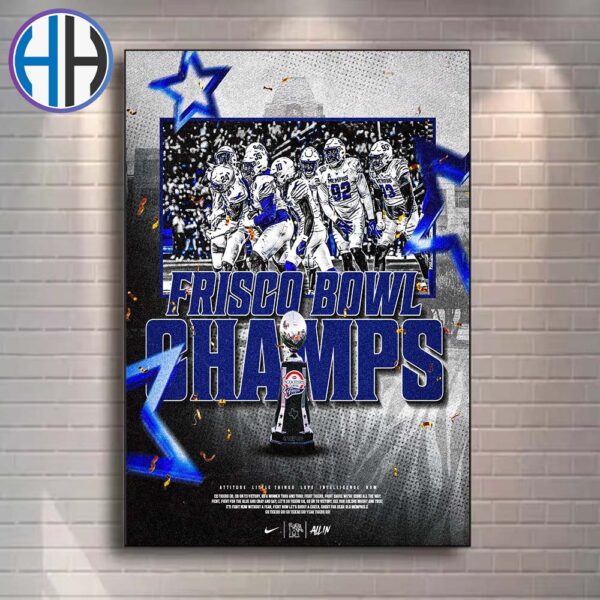 Congrats Memphis Tigers Football 2024 Scooters Coffee Frisco Bowl NCAA College Football Home Decor Poster Canvas