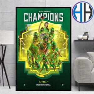 Congrats Oregon Ducks Football Are 2024 Big Ten Champions Home Decor Poster Canvas