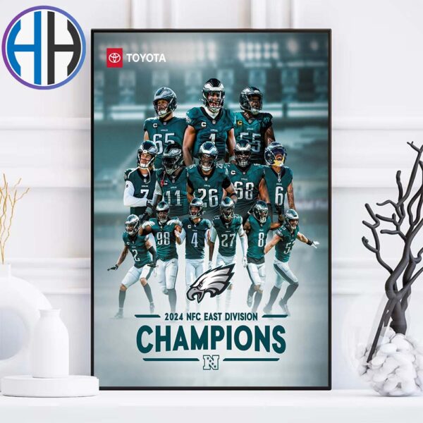 Congrats Philadelphia Eagles Named To 2024 NFC East Division Champions NFL Home Decor Poster Canvas