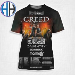 Creed Summer Of 99 North America Tour 2025 Schedule List Date Tour 2025 All Over Print Shirt