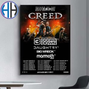 Creed Summer Of 99 North America Tour 2025 Schedule List Date Tour 2025 Home Decor Poster Canvas