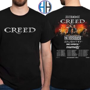 Creed Summer Of 99 North America Tour 2025 Schedule List Date Tour 2025 Two Sides Print Unisex T-Shirt