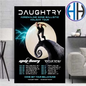 Daughtry Adrenaline Gone Ballistic Holiday Tour 2024 With Special Guests Sleep Theory And DEVOUR THE DAY Schedule List Dates Poster Canvas