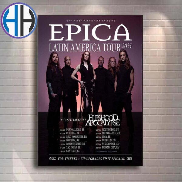 Epica Latin America Tour 2025 With Special Guest Fleshgod Apocalypse Schedule List Date Tour Home Decor Poster Canvas