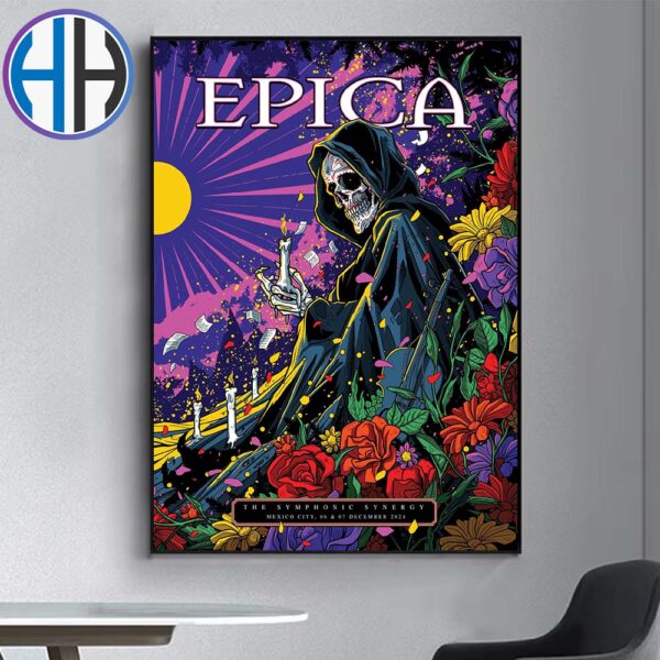 Epica The Symphonic Synergy Tour Night 2 Shows Poster In Mexico City Mexico At Auditorio Nacional On December 6 And 7 2024 Home Decor Poster Canvas