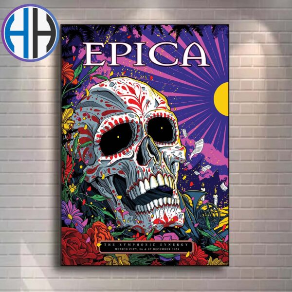 Epica The Symphonic Synergy Tour Poster For Shows Night 1 In Mexico City Mexico At Auditorio Nacional On December 6 And 7 2024 Home Decor Poster Canvas