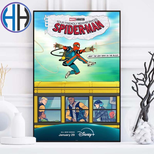 First Poster For Your Friendly Nieghborhood Spider-Man Releasing January 29 On Disney Plus Home Decor Poster Canvas