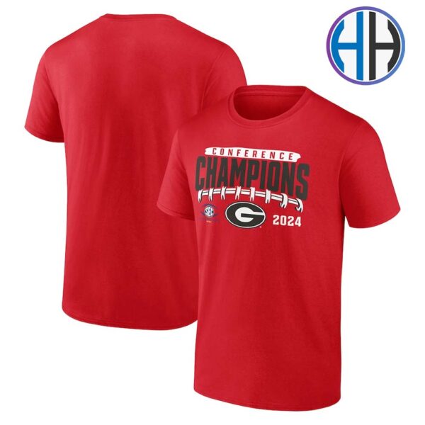 Georgia Bulldogs Football Endzone Rush 2024 SEC Football Conference Champions Unisex T-Shirt