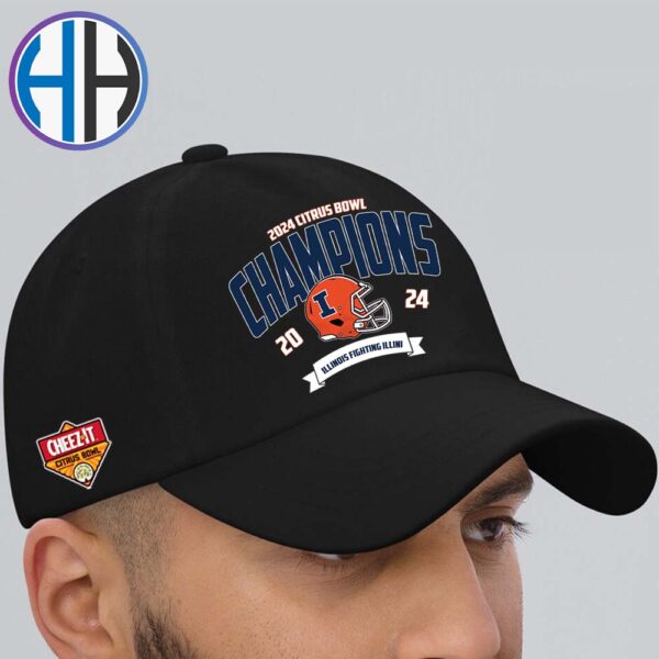 Illinois Fighting Illini Football NCAA College Football Season 2024 Champions 2024 Cheez-It Citrus Bowl Winners Snapback Hat Classic Cap