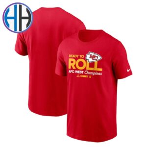 Kansas City Chiefs x Nike Ready To Roll 2024 AFC West Division Champions Locker Room Trophy Collection Classic T-Shirt