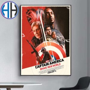 Marvel Studios Poster For Captain America Brave New World Arrives Only In Theaters February 14 2025 Home Decor Poster Canvas