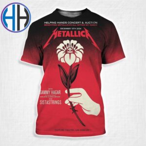 Metallica Tonight In Los Angeles At YouTube Theater The All Within My Hands Foundation Work With Our Helping Hands Concert And Auction On December 13th 2024 All Over Print Shirt