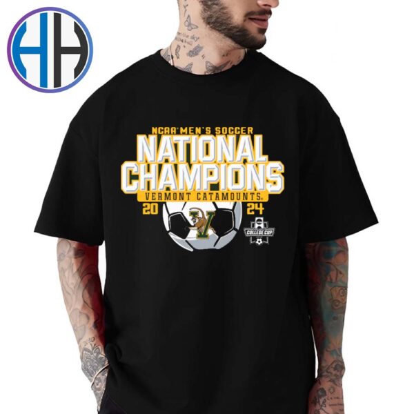 NCAA Mens Soccer Vermont Catamounts 2024 NCAA Mens Soccer National Champions Black Unisex T-Shirt