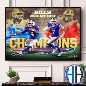 NFL Buffalo Bills 2024 AFC East Division Champions Wall Decor Poster Canvas