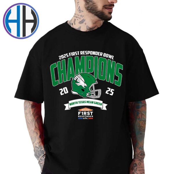 North Texas Mean Green Football NCAA College Football Season 2025 Champions 2025 Servpro First Responder Bowl Winners Unisex T-Shirt