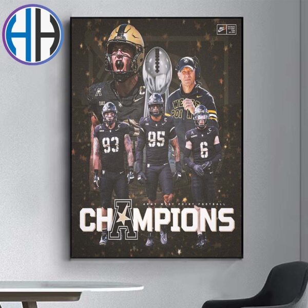 Official Army West Point Black Knights Football 2024 ACC Champions Home Decor Poster Canvas