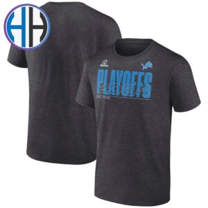 Official Detroit Lions Playoffs One Pride 2024 NFL Playoffs  Charcoal Vintage T-Shirt