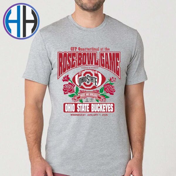 Official Ohio State Buckeyes Football 2025 Rose Bowl NCAA College Football Playoff Quarterfinal At The Rose Bowl Game T-Shirt